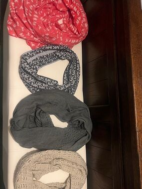 Michael Kors Pink and Gray Infinity Scarves Set